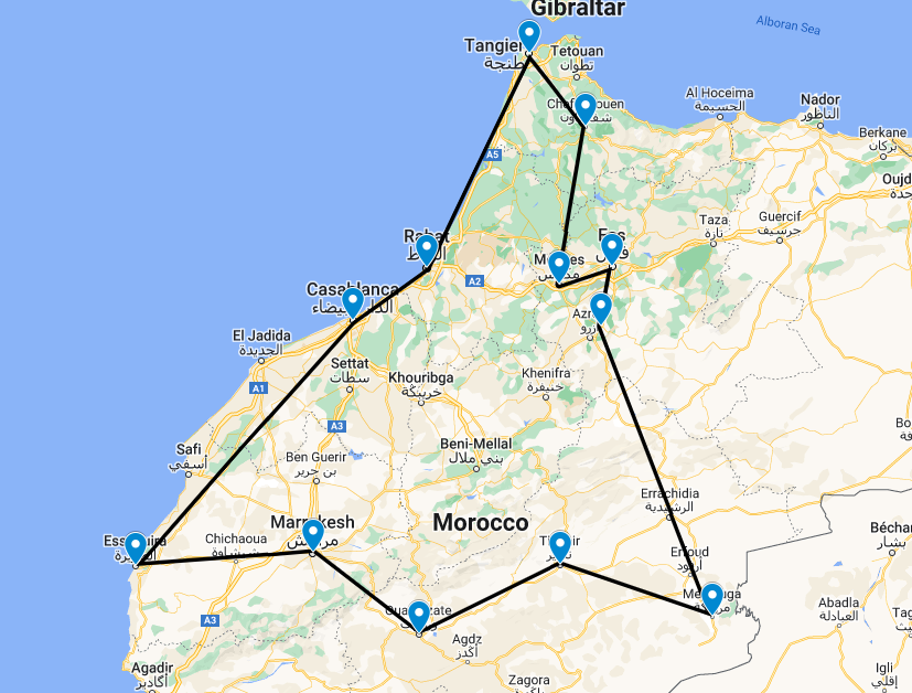 morocco travel map
